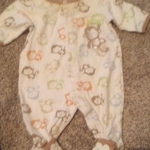 All white with monkeys onesie